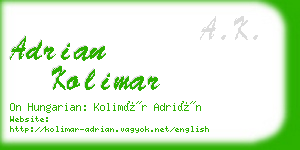 adrian kolimar business card